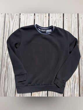 Denim & Flower Ricky Singh Men's Black Crew Neck Pullover Sweatshirt Logo Med